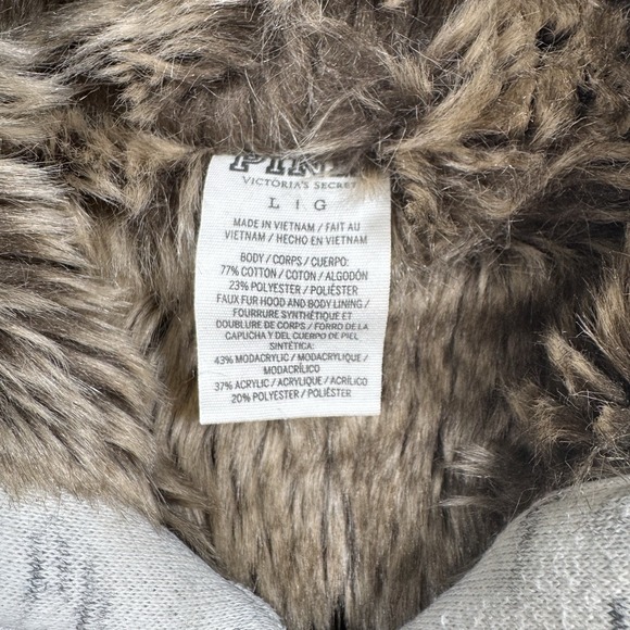 Vintage Victoria's Secret PINK Hoodie Full Zip Fur Lined Jacket Sequin Large - Picture 4 of 7